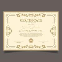 Vintage Classic Certificate with Ornamental Element vector