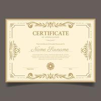 Vintage Classic Certificate with Ornamental Element vector