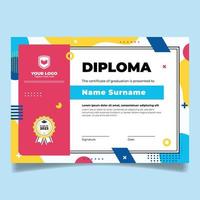 educación diploma certificado modelo vector