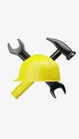 Rotating safety helmet and repair tools high quality vertical 3d render animation video