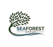 Sea Forest logo design on white background, Vector illustration.