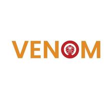 Venom text based logo. Venom word and snake hood design inspiration. On white background, Vector illustration.