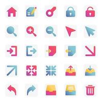 Gradient color icons for Universal web and mobile. vector