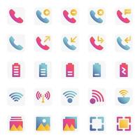 Gradient color icons for Universal web and mobile. vector