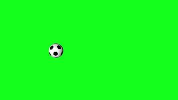 realistic isolated spinning soccer ball on a green background Infinitely looped animation free Video