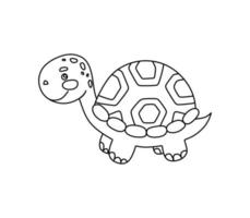 Turtle Character Black and White Vector Illustration Coloring Book for Kids