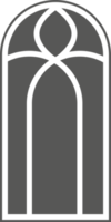 gotisch Fenster. Jahrgang befleckt Glas Kirche rahmen. Element von traditionell europäisch die Architektur png