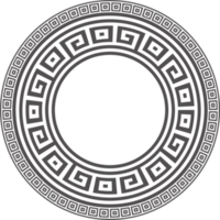 Circle Greek frame. Round meander border. Decoration elements pattern png