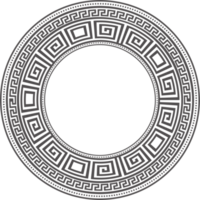 cirkel Grieks kader. ronde meander grens. decoratie elementen patroon png