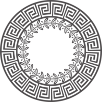 cirkel Grieks kader. ronde meander grens. decoratie elementen patroon png