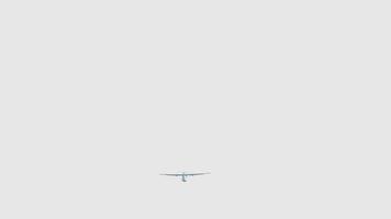 silhouet van een vliegtuig in de lucht vliegt omhoog. passagiersvliegtuig is winnen hoogte video