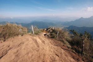 advertencia firmar etiqueta en tailandés caracteres escribió ese media peligro zona en el montaña en Tailandia foto