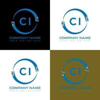 CI letter logo creative design. CI unique design. vector