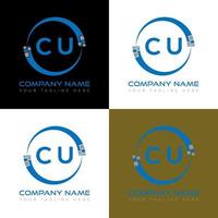 CU letter logo creative design. CU unique design. vector