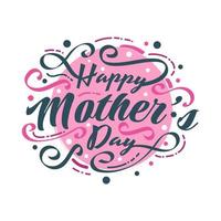 Happy Mother's Day Lettering with Colorful Doodle Style. Can be Used for Greeting Card, Poster, Banner, or T Shirt Design vector