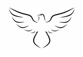 flaying eagle icon isolated on white background vector