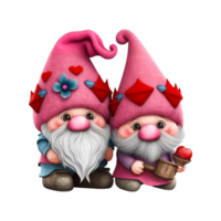 linda enamorado s día gnomos rosado sombrero Pareja participación amor corazón png