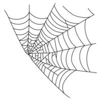 Scary spider web isolated. Spooky Halloween decoration. Outline cobweb illustration vector