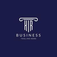 XR logo monogram with pillar shape designs vector