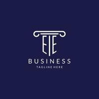 EE logo monogram with pillar shape designs vector