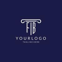 FB logo monogram with pillar shape designs vector