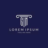 GM logo monogram with pillar shape designs vector