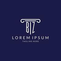 BZ logo monogram with pillar shape designs vector