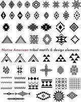 nativo americano tribal motivos y diseño elementos vector