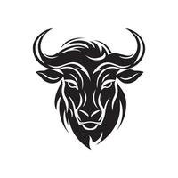 A minimalistic abstract bull head logo in a simple art style. vector