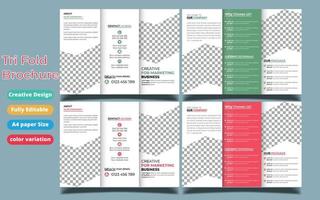 Business Brochure Template in Tri Fold Layout. Corporate Design Leaflet with replacable image. vector