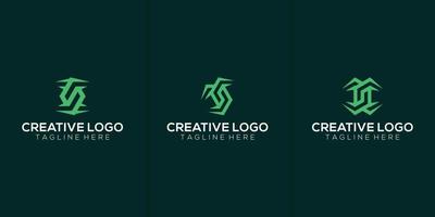 un colección de creativo y minimalista sq q s logo diseños vector