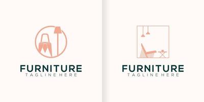 Interior minimalist room, gallery furniture logo design vector