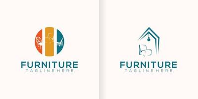 furniture sofa minimalist flat logo template vector illustration design