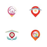 A House location logo, home location, pin house logo vector