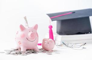 education money savings in a piggybank photo