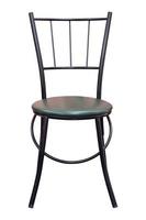 frente ver de negro metal silla con cuero asiento aislado en blanco antecedentes con recorte camino foto