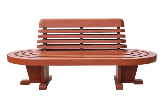 largo rojo de madera silla para decoración aislado en blanco antecedentes con recorte camino foto