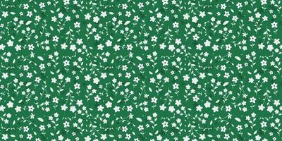 Premium floral pattern illustration. Abstract flower and leaf crowded style. Elegance look on green background. Find fill pattern on swatches vector