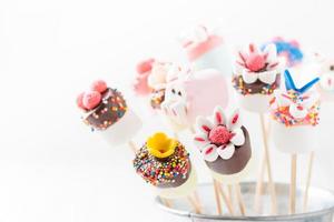 cute marshmallow on skewer food photo