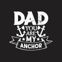 Fathers day typographic t shirt design vector. vector