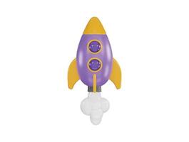 flying space rocket icon 3d rendering vector illustration