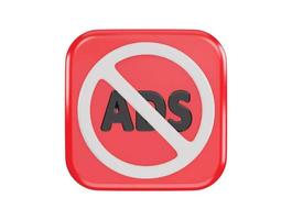 Ad blocker icon 3d rendering vector illustration