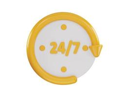 24 horas Temporizador reloj icono 3d representación vector ilustración