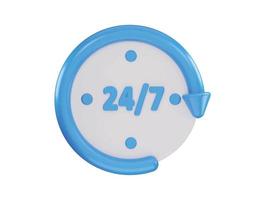 24 hours timer clock icon 3d rendering vector illustration