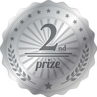 Silver Badge For Second Place, Vector Image