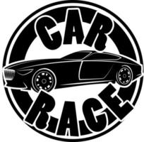 Black And White Logotype For Car Race vector