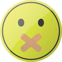 Vector Image Of A Smiley Symbol With Mouth Taped