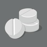 Vector Illustration Of Medical Pills On Grey Background
