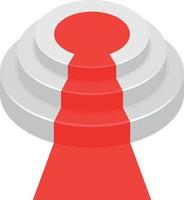 Vector Illustration Of A Red Carpet With Round Podium