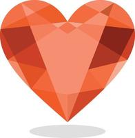 Vector Image Of A Diamond In Hearts Shape